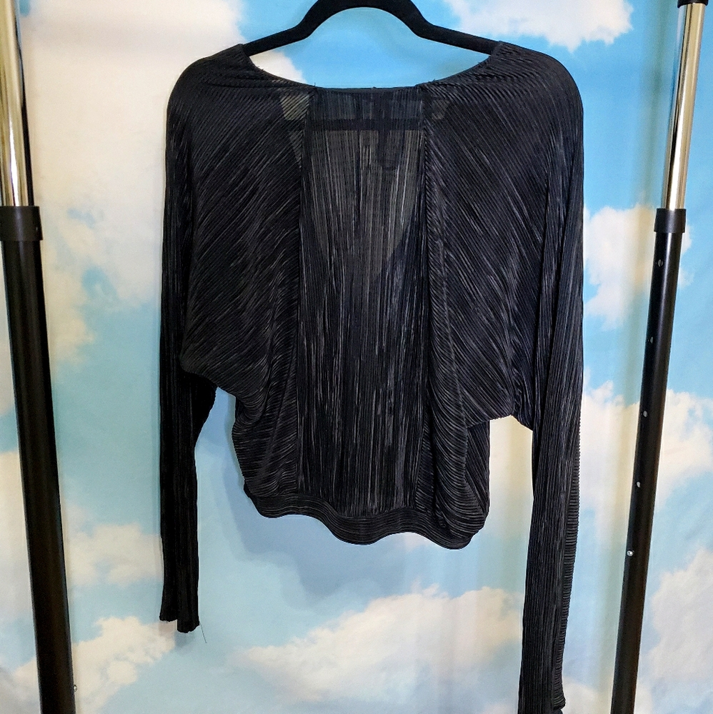 NWT ZARA Sheer Ribbed Long Sleeve Top